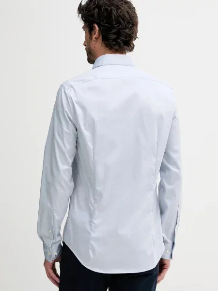 Košile Calvin Klein slim s klasickým límcem modrá