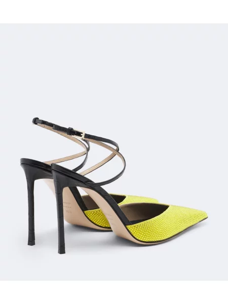 Pantofi cu toc Tom Ford din piele slingback galben