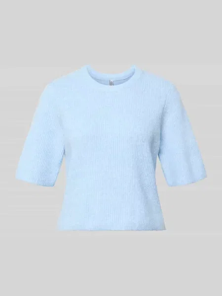 Pudełkowy krój T-shirt z prążkowanej dzianiny z dodatkiem wełny Model SILLY' Pieces