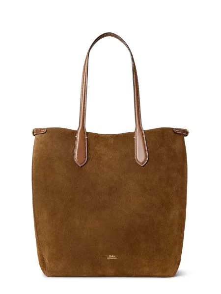 Polo Ralph Lauren kabelka typu shopper dámska semišová hnedá