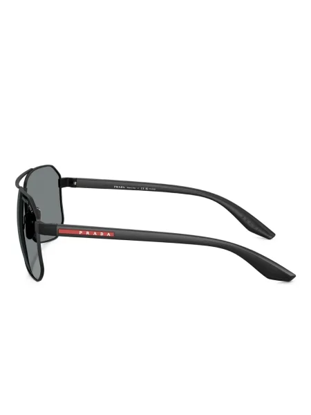 Ochelari de soare aviator Prada Linea Rossa negru