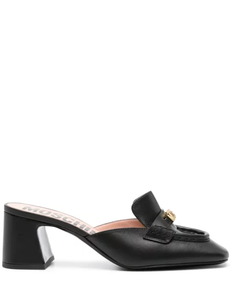 Papuci tip mules Moschino din piele negru