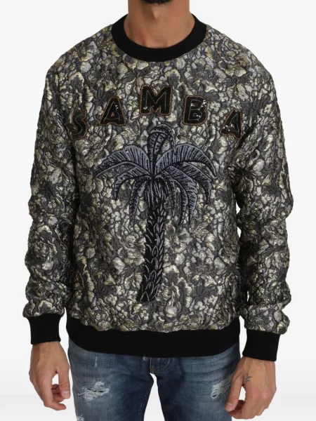 Hanorac Dolce & Gabbana cu model floral din jacard gri