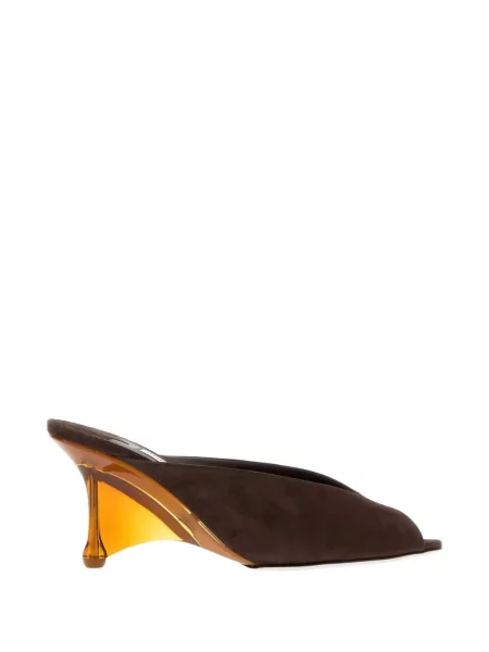 Papuci tip mules Jimmy Choo cu pană maro