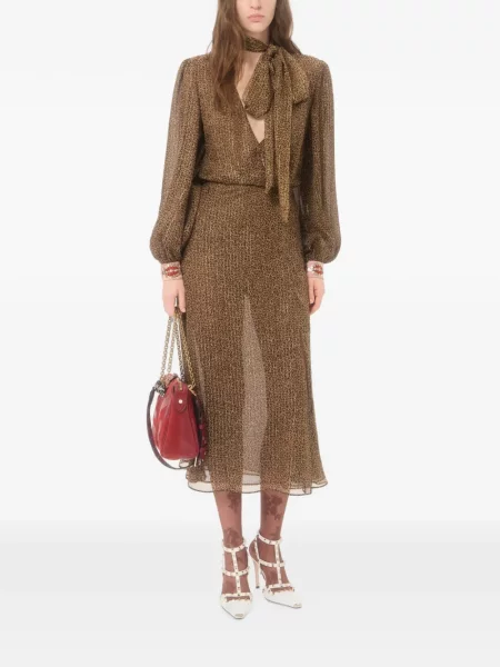 Rochie Valentino Garavani cu broderie maro