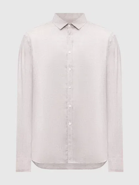 Сорочка з льону Canali бежева