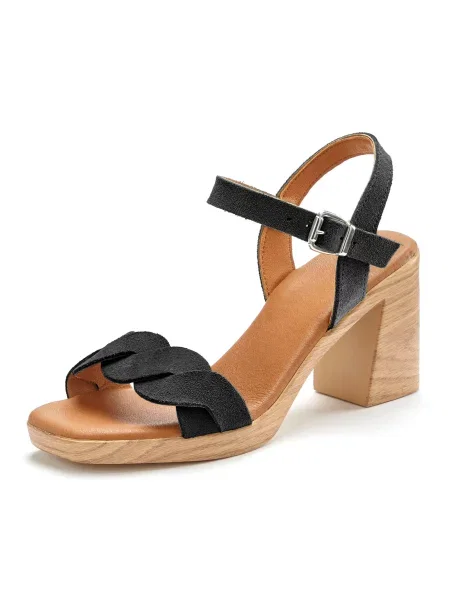 LASCANA Sandali s paščki črna