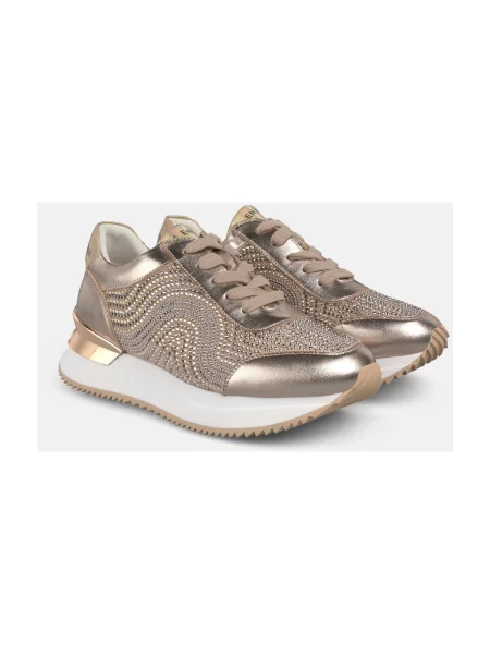 Sneakersy Alma En Pena z nadrukiem żółte