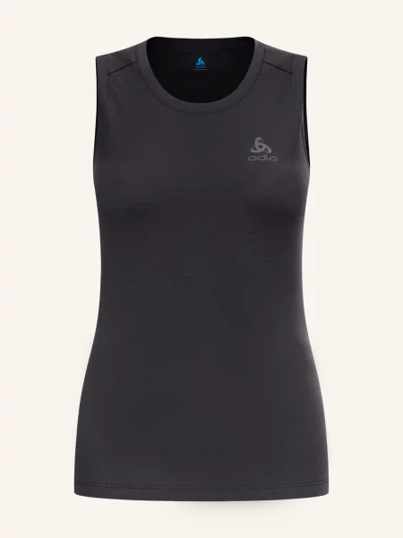 Top Odlo bez rękawów z wełny merino z okrągłym dekoltem czarny