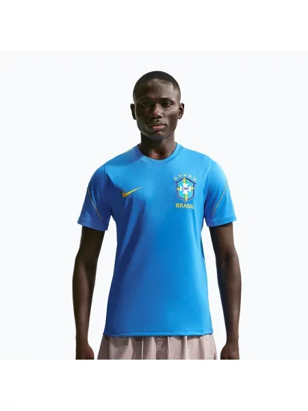 Tricou de fotbal pentru bărbați Nike Brazil Strike light photo blue/light menta/midwest gold albastru