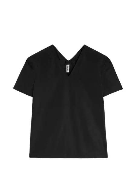 Tricou Jil Sander cu decolteu în V negru