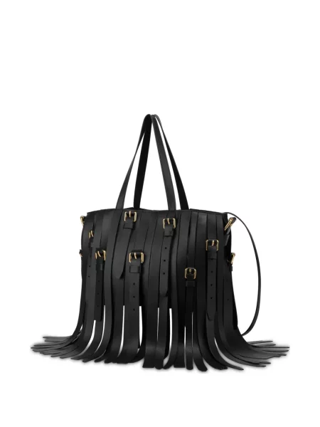 Geantă shopper Moschino cu cataramă negru