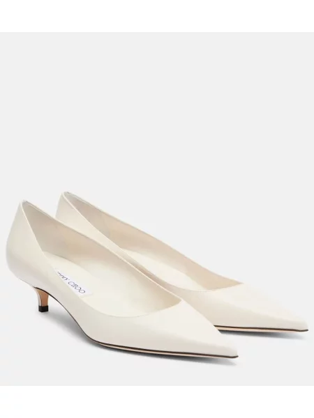Pantofi cu toc Jimmy Choo din piele alb