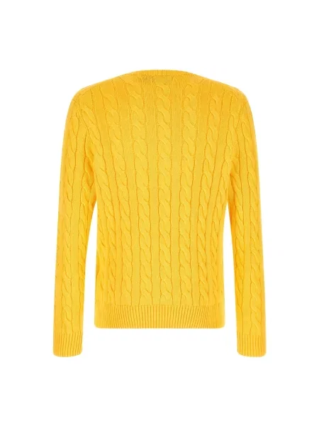 Regular Fit sweter dzianinowy z czystej bawełny Polo Ralph Lauren żółty