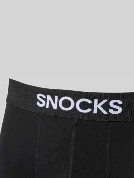 Obcisłe bokserki z logo i elastycznym pasem w zestaw 2 szt. Snocks czarne