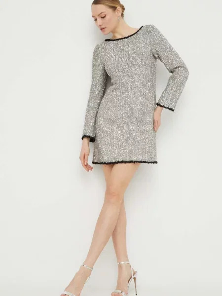 Miss Sixty rochie mini drept argintiu