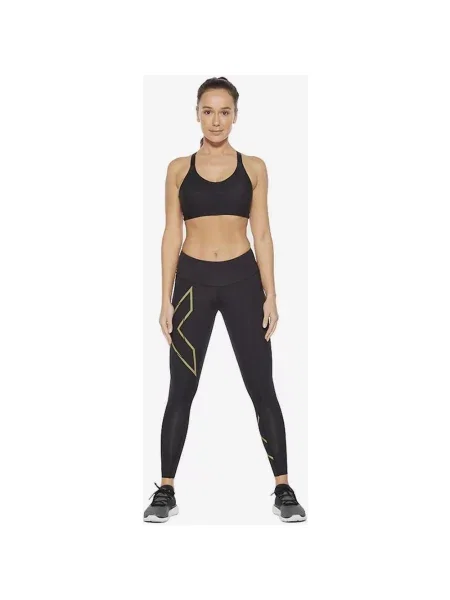 Długie legginsy kompresyjne Light Speed Mid-Rise w kolorze czarno-złotym XS czarne