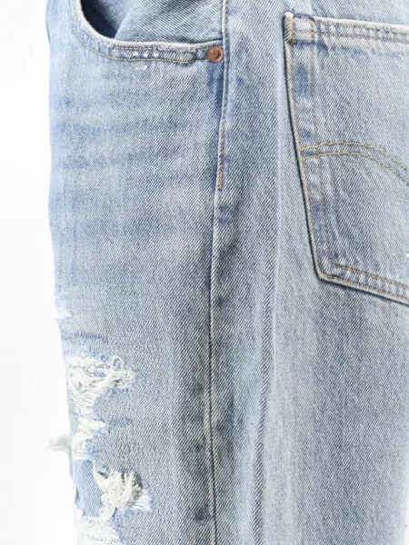 Blugi drepți Levi's® zdrențuiți negru