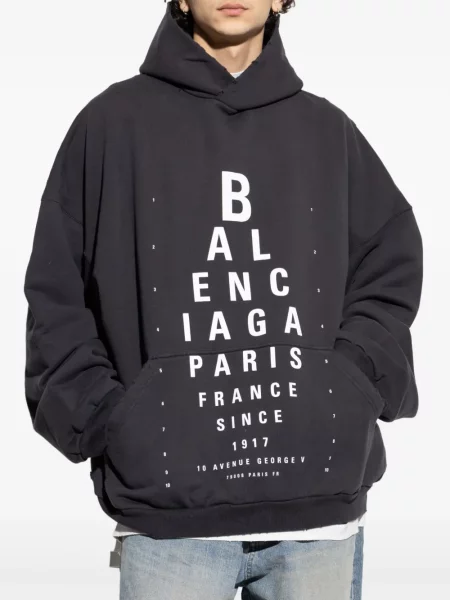 Hanorac cu glugă Balenciaga cu imagine negru