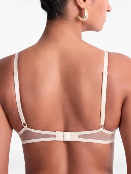 Sutien triunghi Aubade cu broderie alb