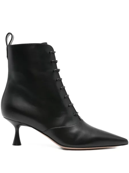 Botine Gianvito Rossi cu șireturi din dantelă negru