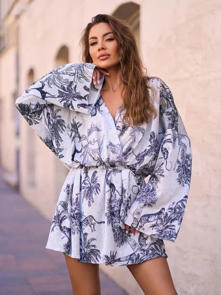 Сукня міні ISSA Plus світло-сірий шовк сіра