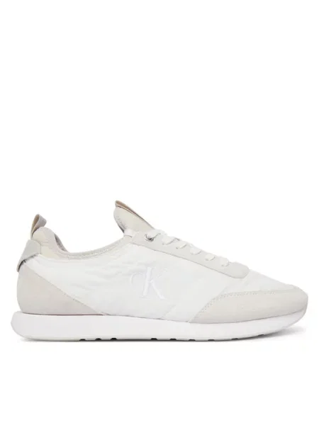 Calvin Klein Сникърси Retro Runner Sock Laceup Mix бял