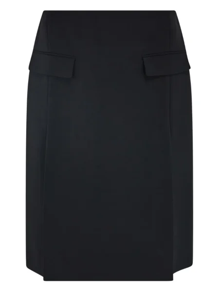 Fustă midi Ferragamo până la genunchi cu crăpătură negru