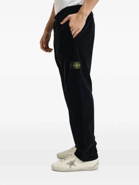 Παντελόνι chino Stone Island κοτλέ πέτρες μαύρο