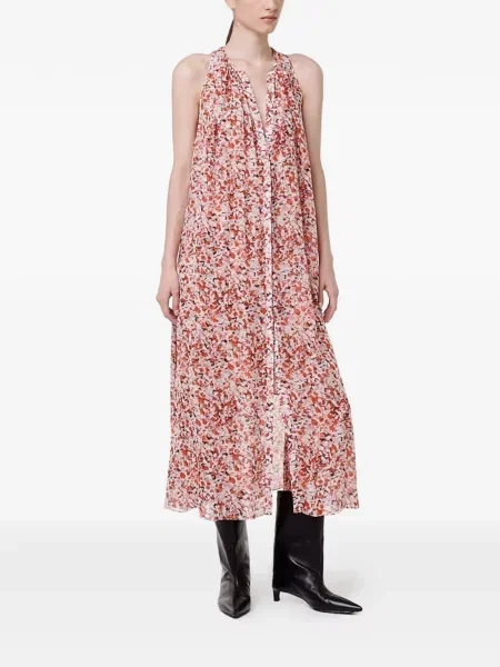 Rochie midi Another Tomorrow de mătase roz