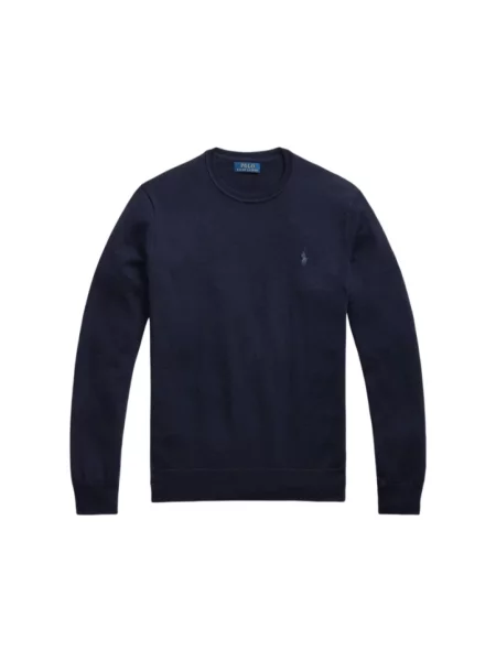 Polo Ralph Lauren sweter wełniany granatowy lekki niebieski