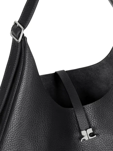 Geanta hobo Courreges din piele negru