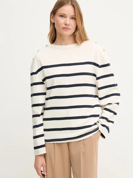 Блуза с дълги ръкави Tommy Hilfiger бежово