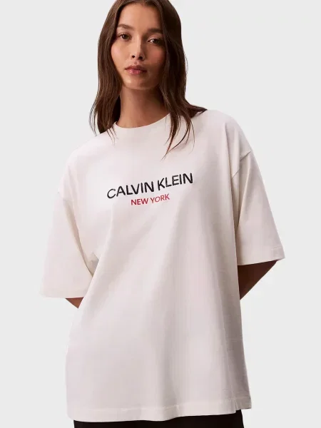 Футболка Calvin Klein Jeans з паєтками біла