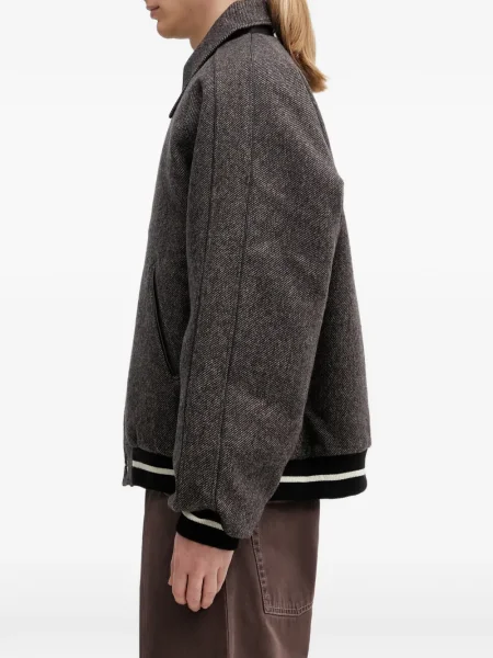 Geacă bomber Wales Bonner cu model herringbone gri