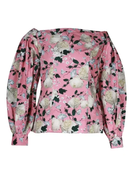 Top Erdem cu model floral cu imagine roz