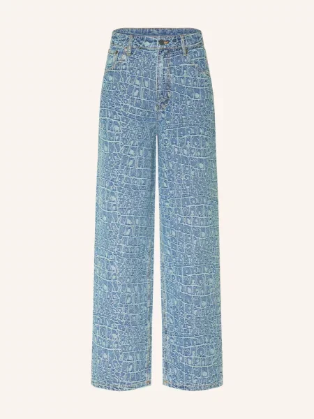 Džíny Daily Paper Croc Jacquard Oversized Jeans Blue S modré