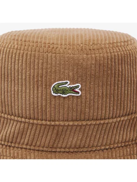 Lacoste Sztruksowy Kapelusz Typu Bucket brązowy