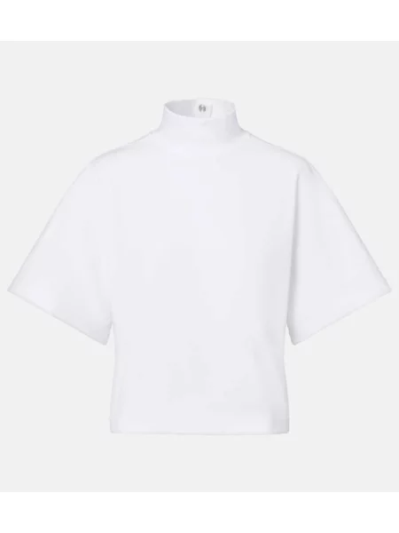 Tricou Alaïa din jerseu alb
