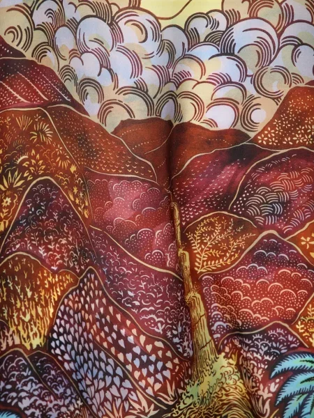 Rochie Vlisco Dialogues cu imagine cu decolteu în V maro