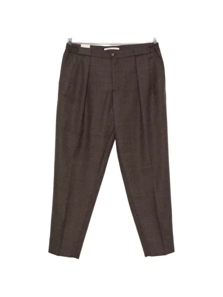 Pantaloni Briglia 1949 din țesătură twill maro