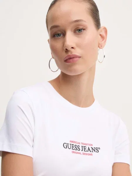 Koszulka Guess Jeans klasyczna biała