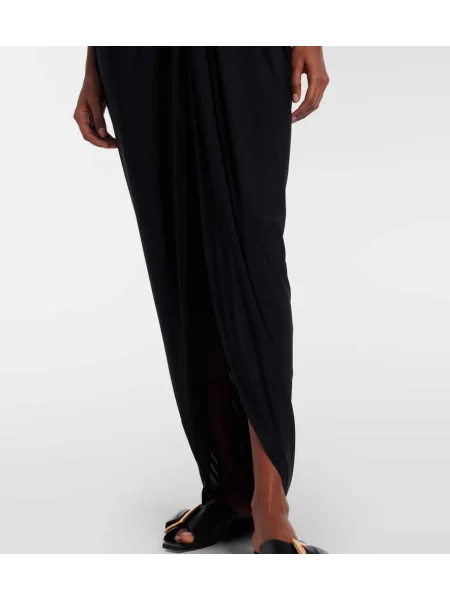 Rochie maxi Balmain din jerseu de costum negru