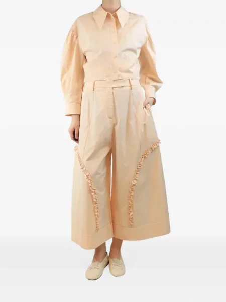 Pantaloni Simone Rocha cu volane portocaliu