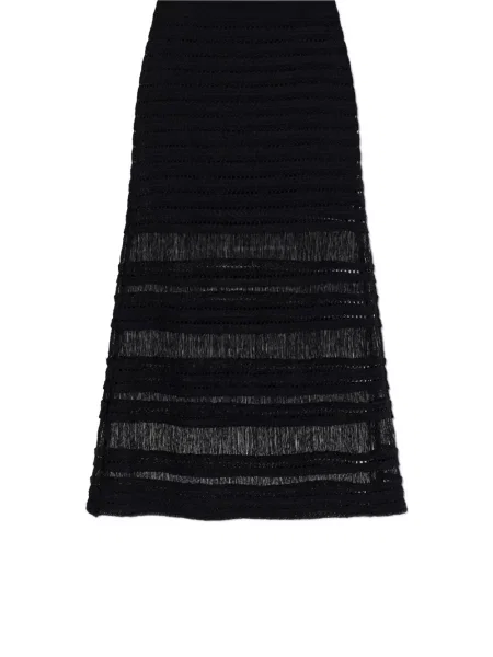 Fustă Rag & Bone cu franjuri tricotate negru