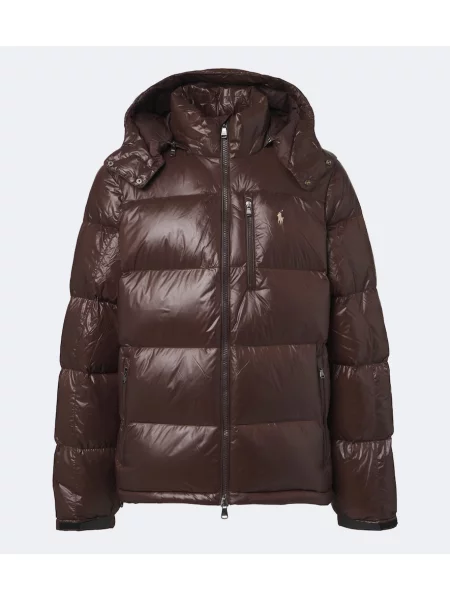 Geacă cu puf Polo Ralph Lauren cu glugă maro