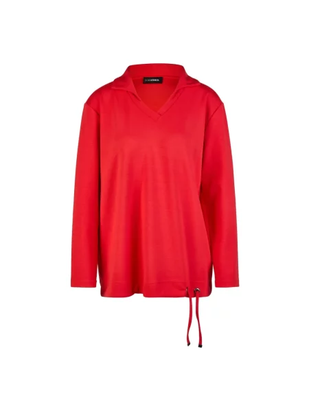Bluza Doris Streich z dekoltem w serek czerwona