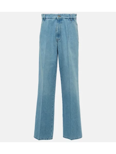 Blugi Miu Miu cu talie joasă albastru