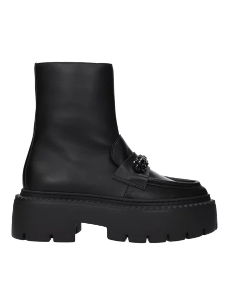 Buty do kostki Jimmy Choo skórzane bez obcasa czarne