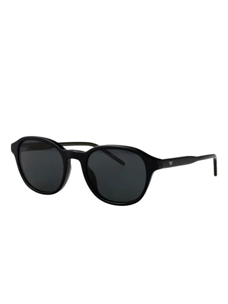 Ochelari de soare rotunzi Emporio Armani negru